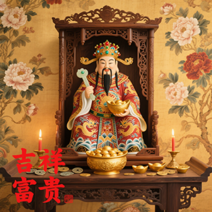 財神靈簽神像