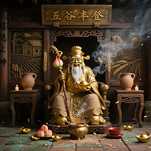 土地公靈簽神像