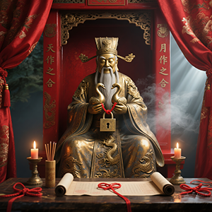 月老靈簽神像