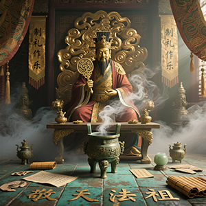 周公灵签神像